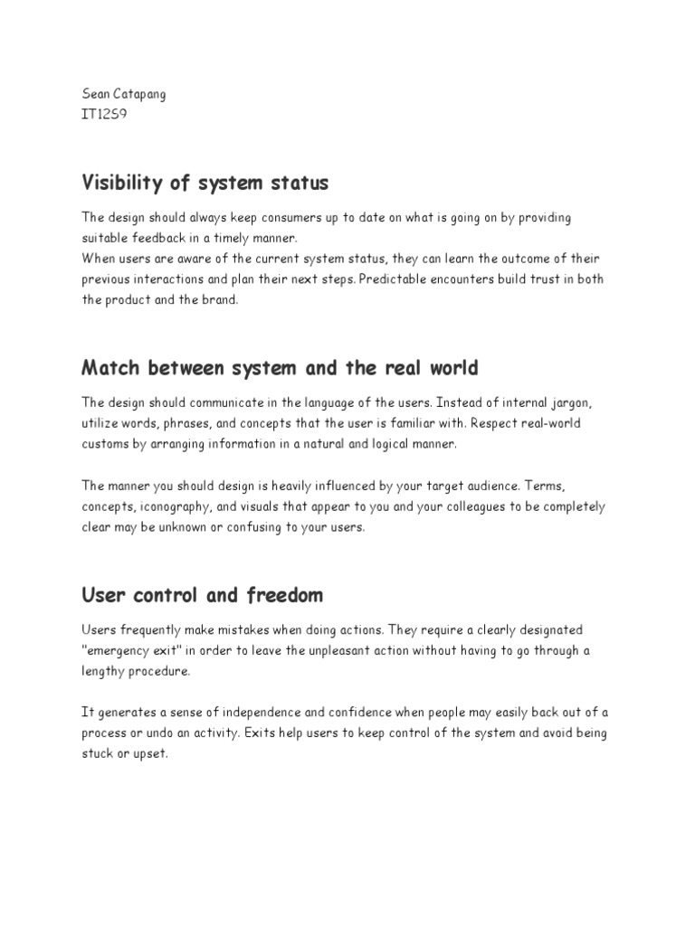 Visibility of System Status | PDF | Information | User Interface