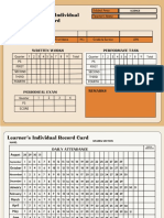 Science Learners Individual Record Card