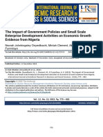 The Impact of Government Policies and Small Scale Enterprise Development Activities On Economic Growth Evidence From Nigeria