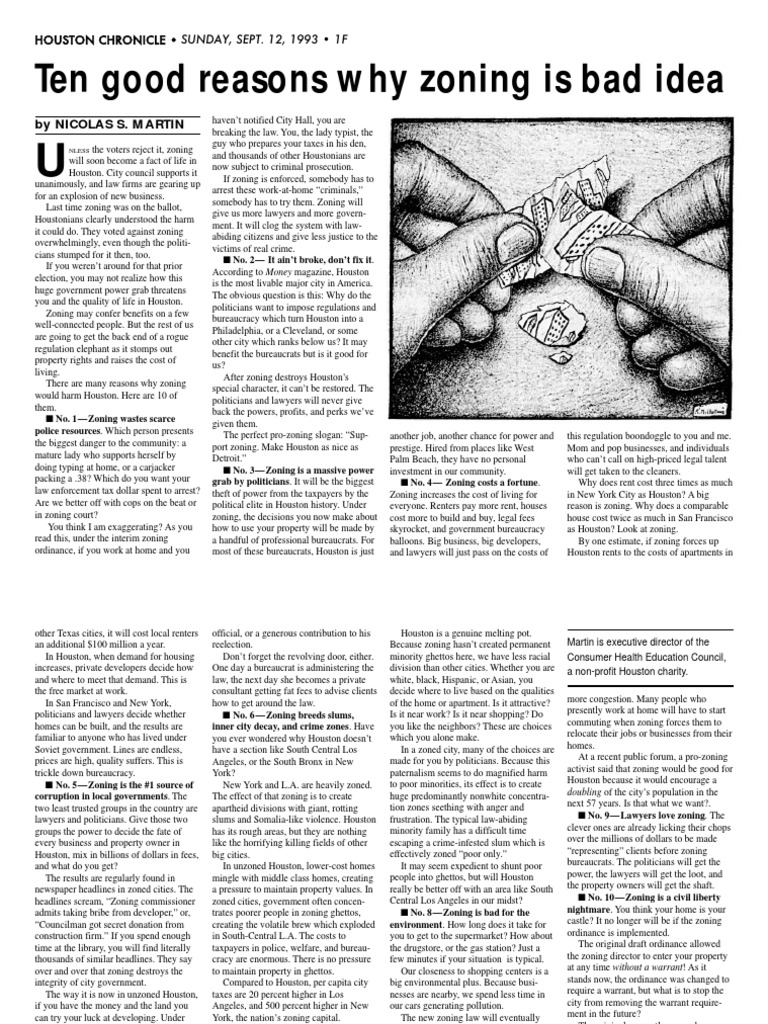 Ten Good Reasons Why Zoning Is A Bad Idea | PDF | Zoning | Search Warrant