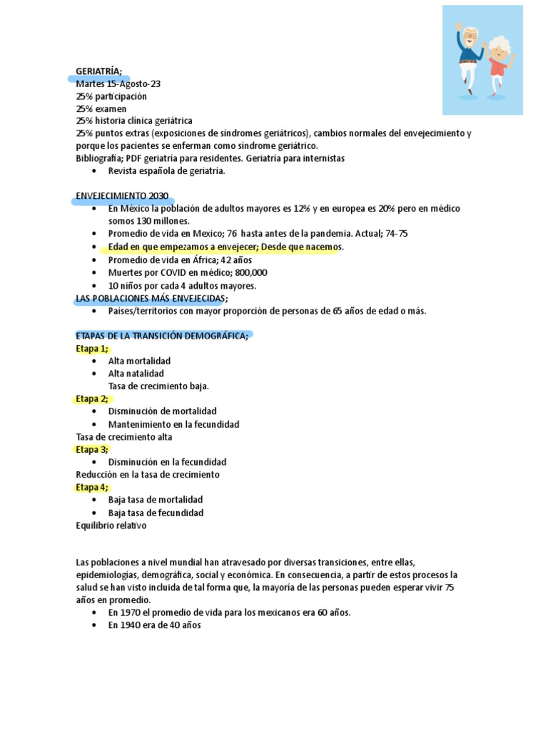 Envejecimiento Activo y Saludable en Geriatría | PDF | Vejez ...