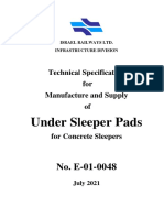 Technical Specification For Under Sleeper Pads No E-01-0048 - 15.07.2021