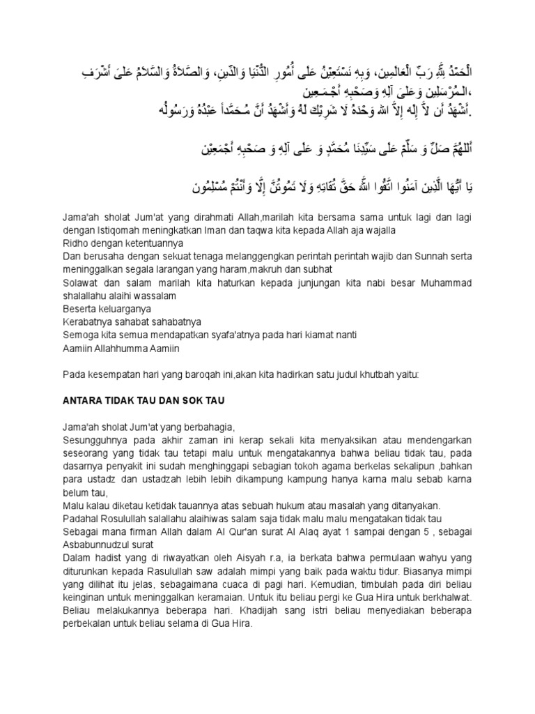 Antara Tidak Tahu dan Sok Tahu | PDF