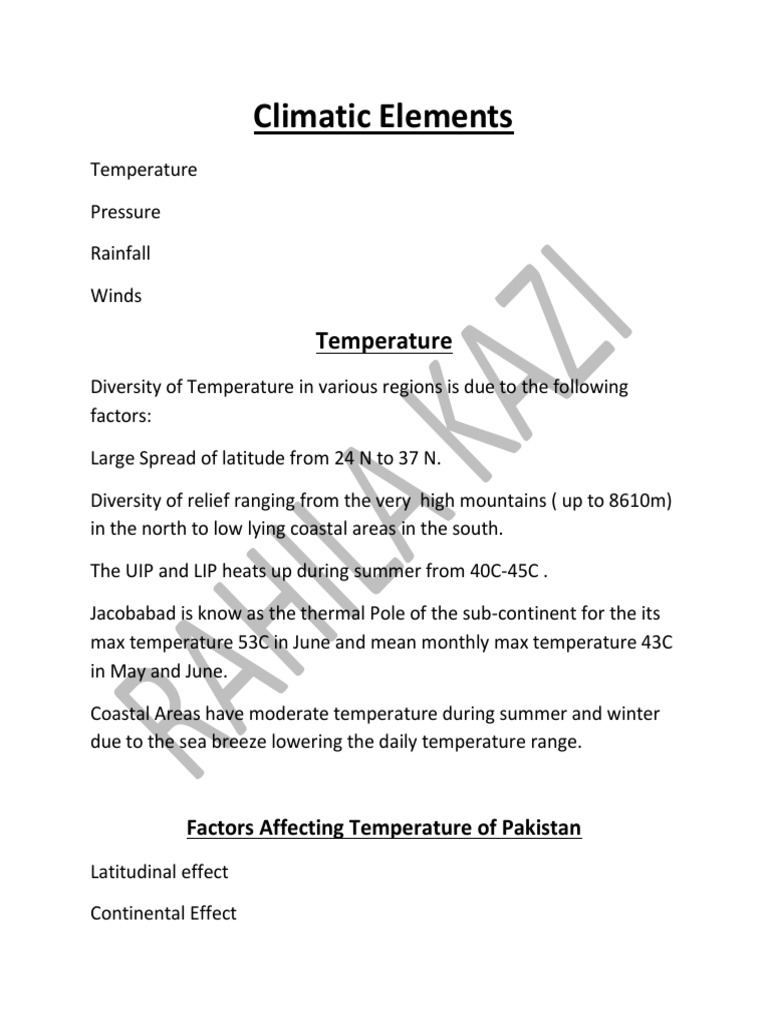 Unit 2 Climatic Elements Pdf Precipitation Rain