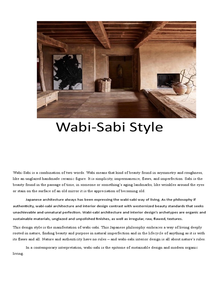 Wabi Sabi Interior Design | PDF | Interior Design | The Arts