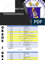 Sample Classroom Program and Teachers Activities