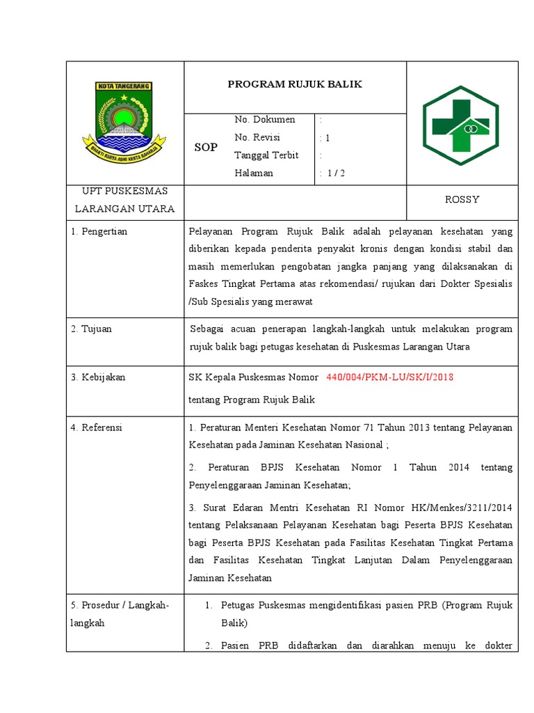 Panduan Program Rujuk Balik Puskesmas | PDF | Kesehatan Holistik