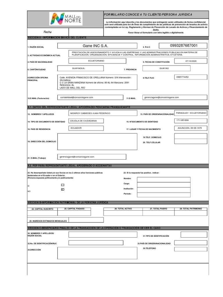 Mdn formulario conoce a tu cliente persona juridica pdf ecuador