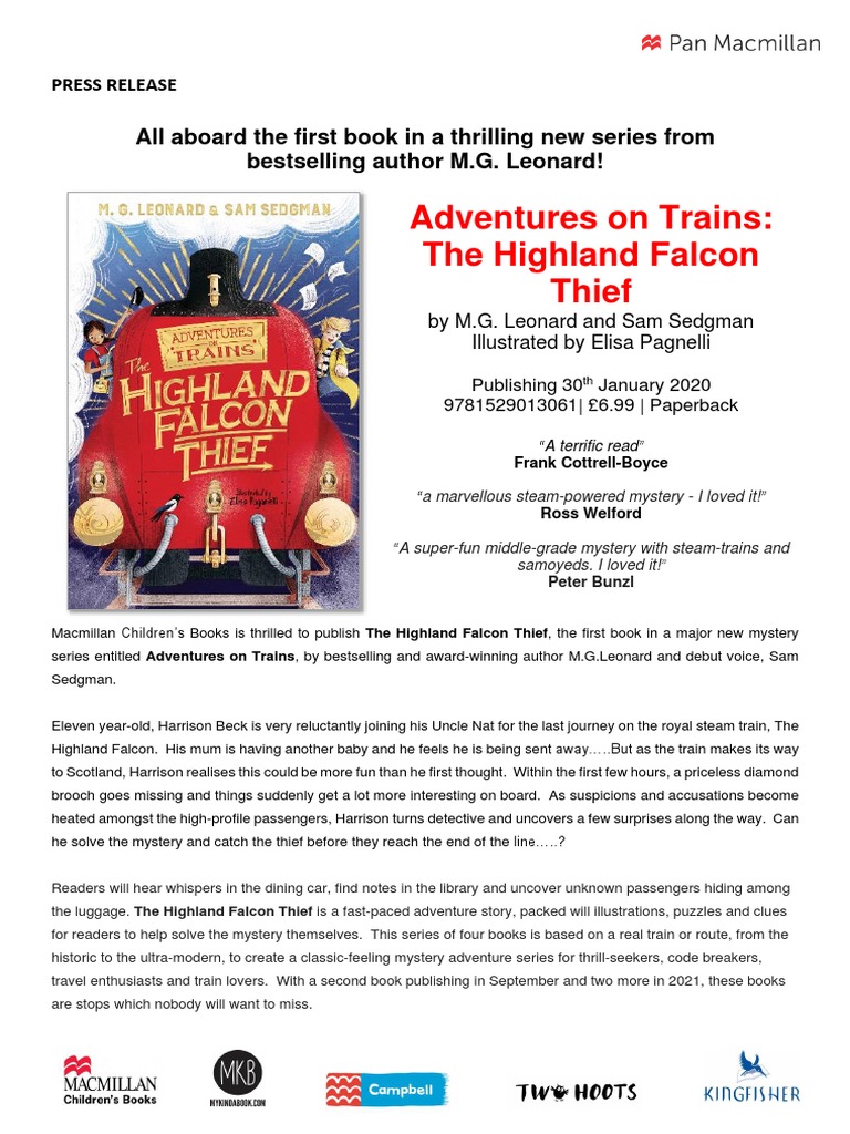 Adventures On Trains The Highland Falcon Thief Press Release FINAL (1 ...