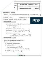 Devoir de Contrôle N°4 - Math - 2ème Sciences (2022-2023) MR Saiem Monji