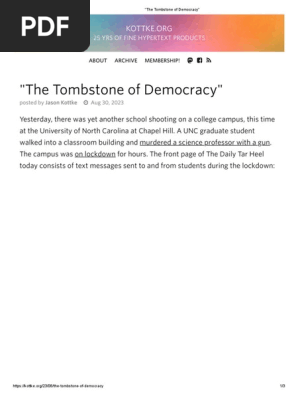 “The Tombstone of Democracy”