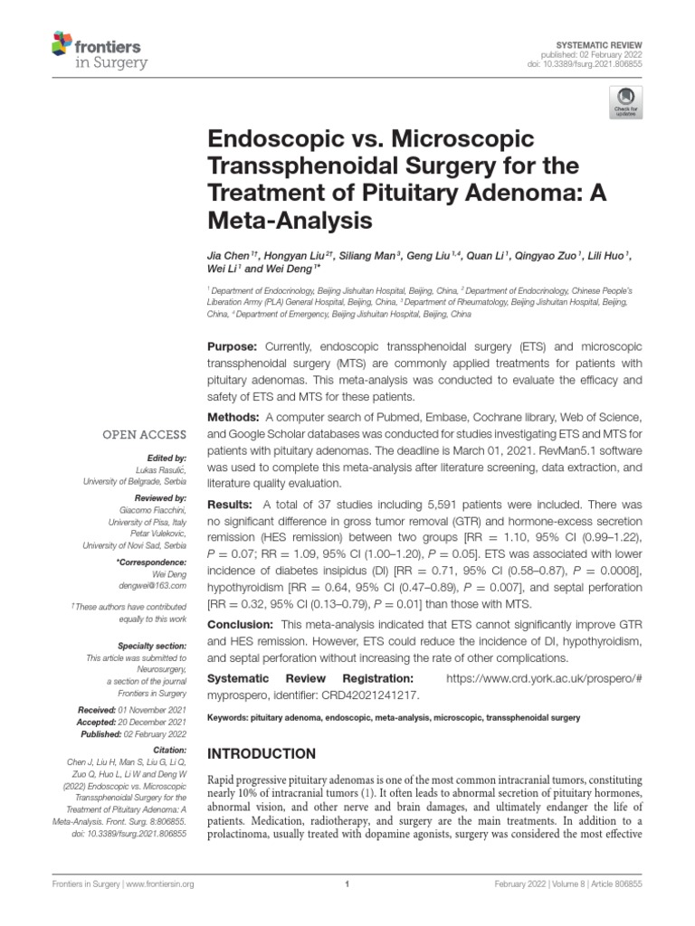 EETS Vs MTS Meta Analysis PDF Adenoma Clinical Medicine