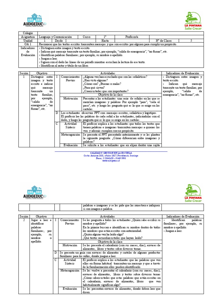 Actividades de Lenguaje para Primer Grado | PDF