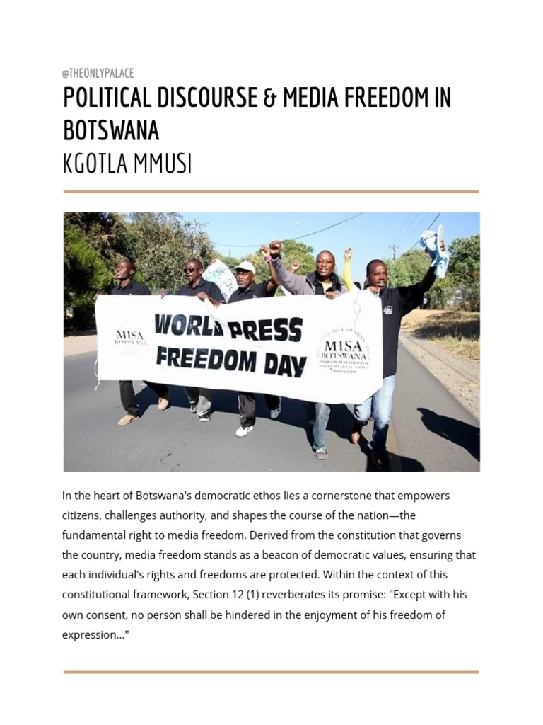 Media Freedom and Regulation in Botswana | PDF | Freedom Of The Press ...