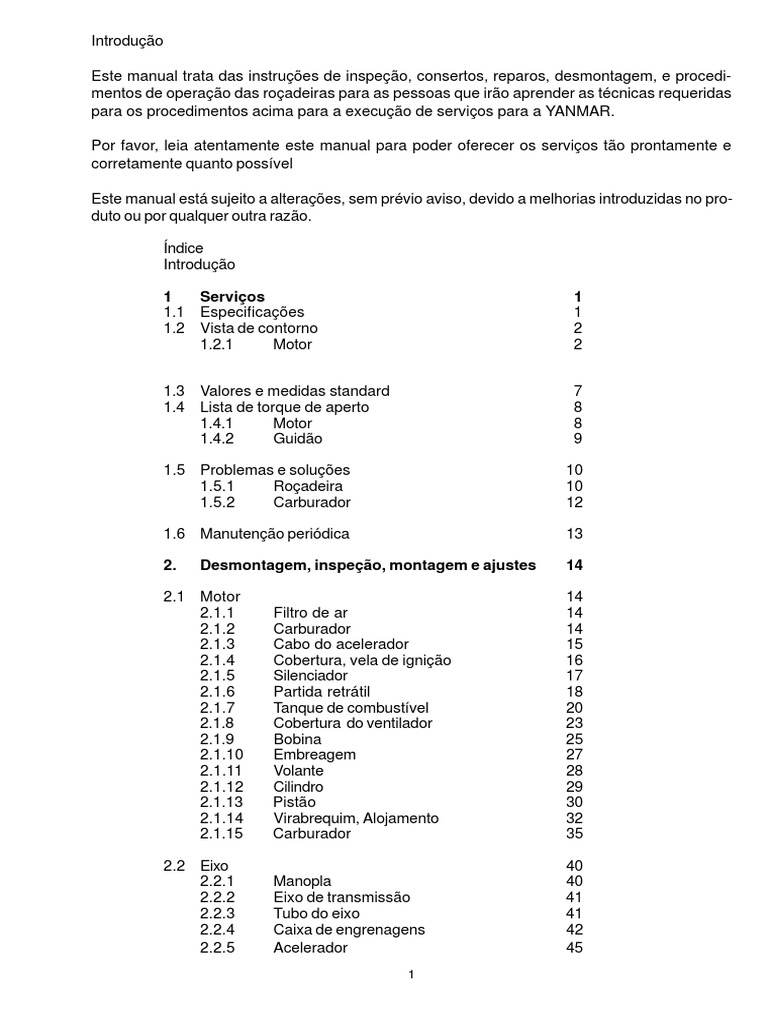 Manual Tecnico Ybe Nova 255b E 335b Rl 415b Rl Pdf Motores