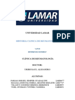 Universidad Lamar: Historia Clinica de Reumatologia