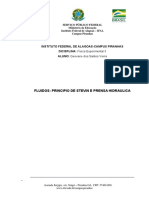 Fisica Experimental Ii Fluidos Principio de Stevin e Prensa Hidraulica