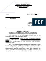 Sample Judicial Affidavit Form For Petition For Nullity of Marriage (SOLIMAN)