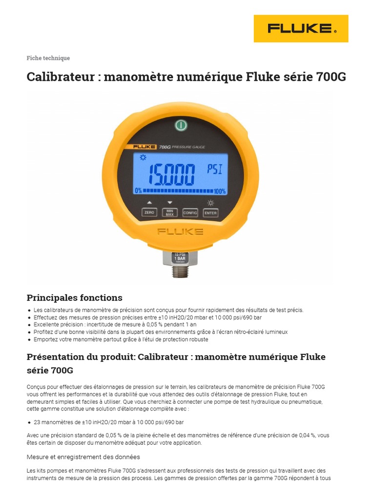 Testeur De Pression De Précision Fluke 700G07 - Neuf Sous Emballage - Fabriqué Aux États-Unis