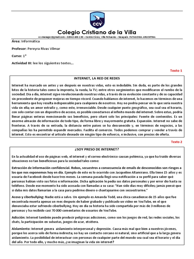 Impacto de Internet en la Sociedad Actual | PDF | Internet | Acoso ...