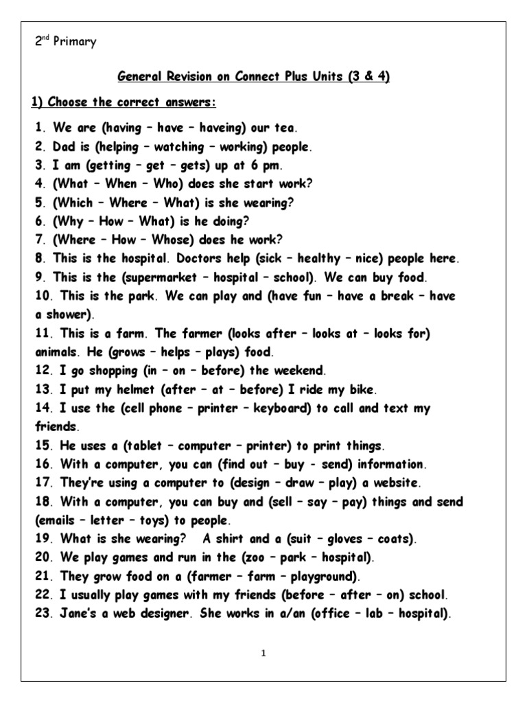 2nd primary general revision on connect plus units 3 4 pdf