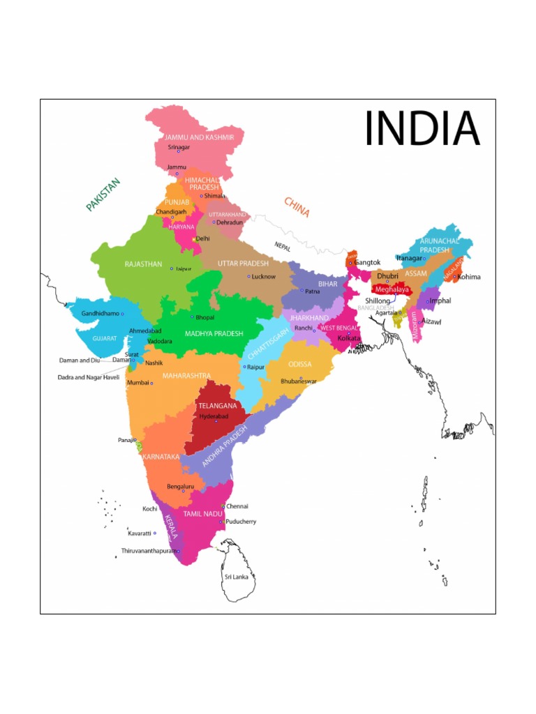 India Political Map Pdf
