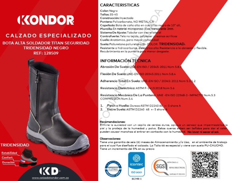 Botas de Soldador Titan Kondor 128509 | PDF