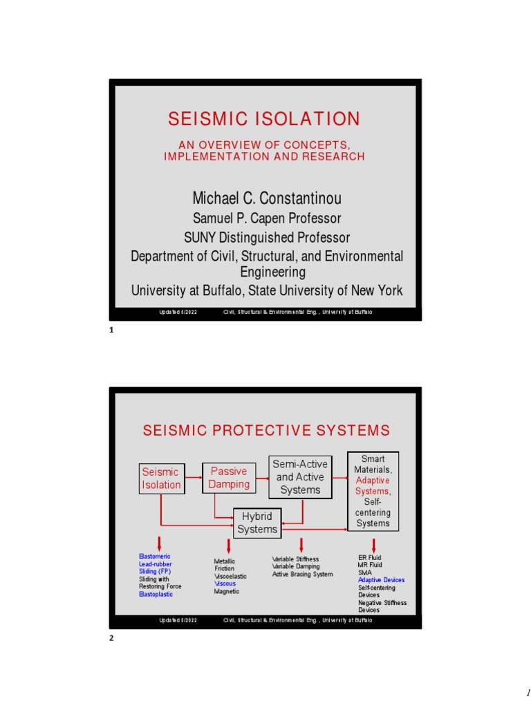 By m c constantinou seismic isolation concepts research