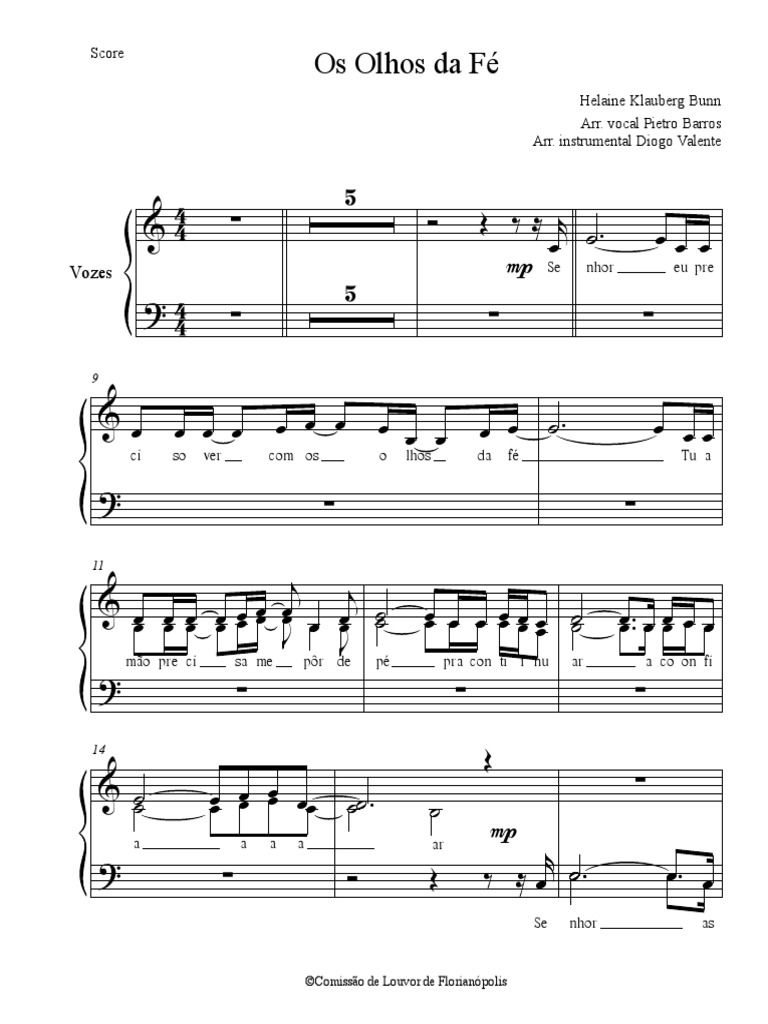 Os Olhos Da Fé Coro Pdf
