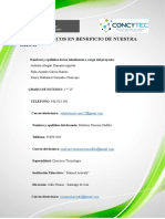 Los Probióticos en Beneficio de Nuestra Salud: Grado de Estudio: 2.º "U"