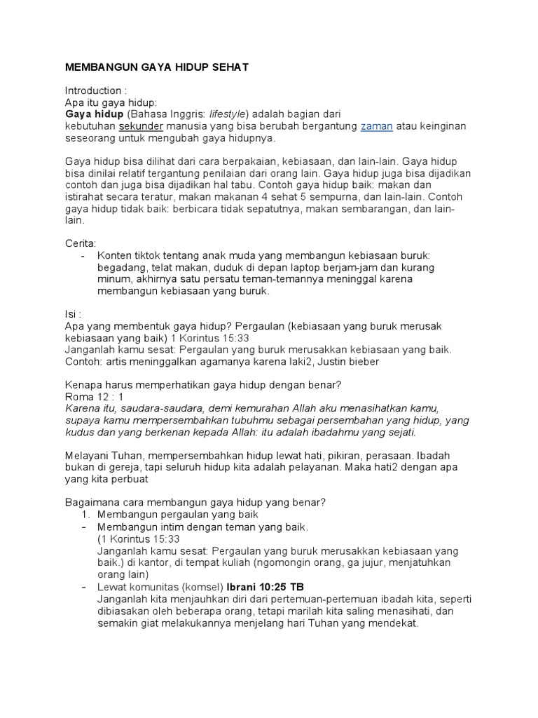 Membangun Gaya Hidup Sehat | PDF