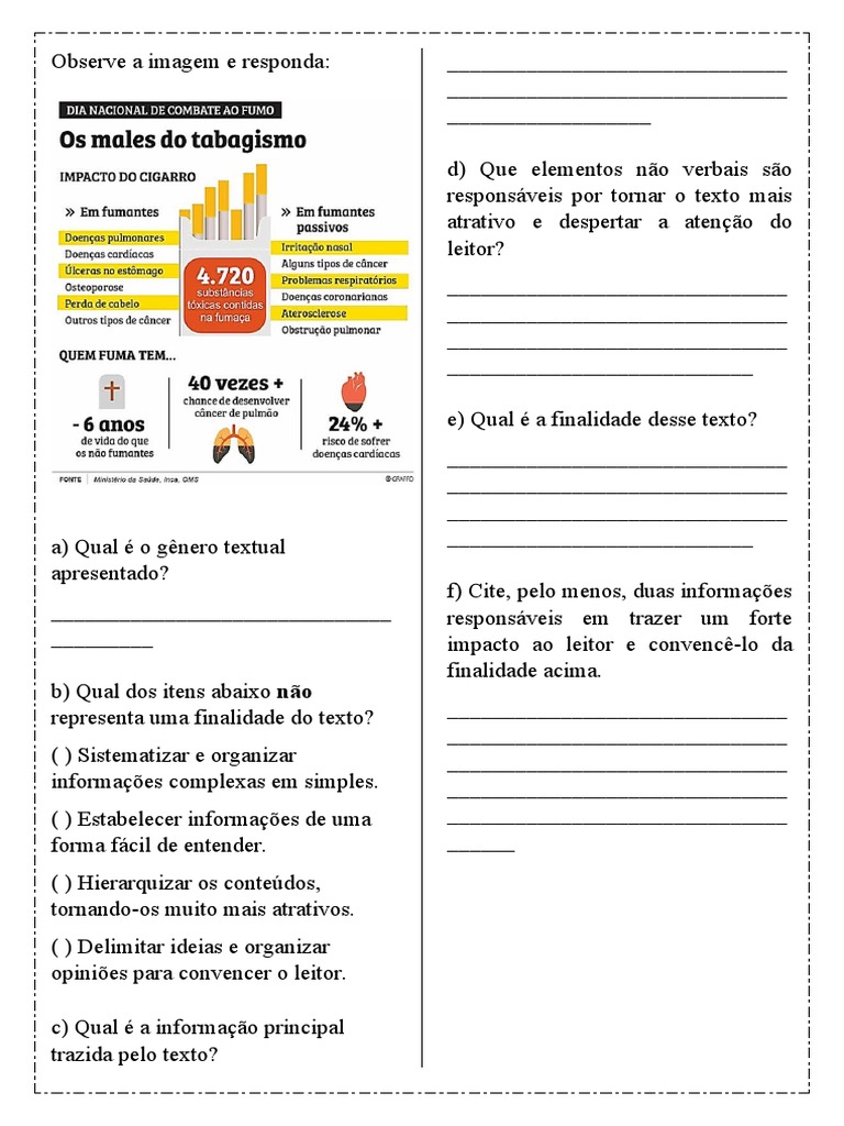 Finalidade e Gênero do Texto Infográfico | PDF