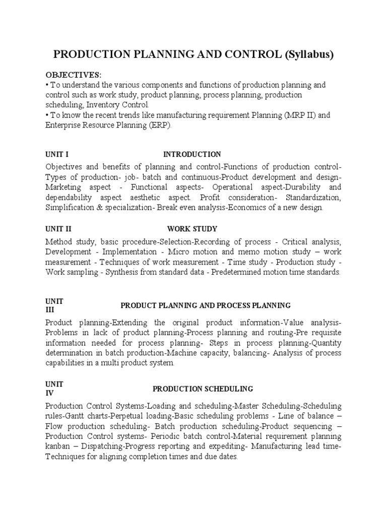Production Planning and Control | PDF | Scheduling (Production