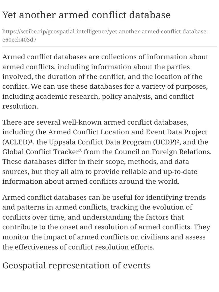 Yet Another Armed Conflict Database+ | PDF | Microsoft Azure | Cloud ...