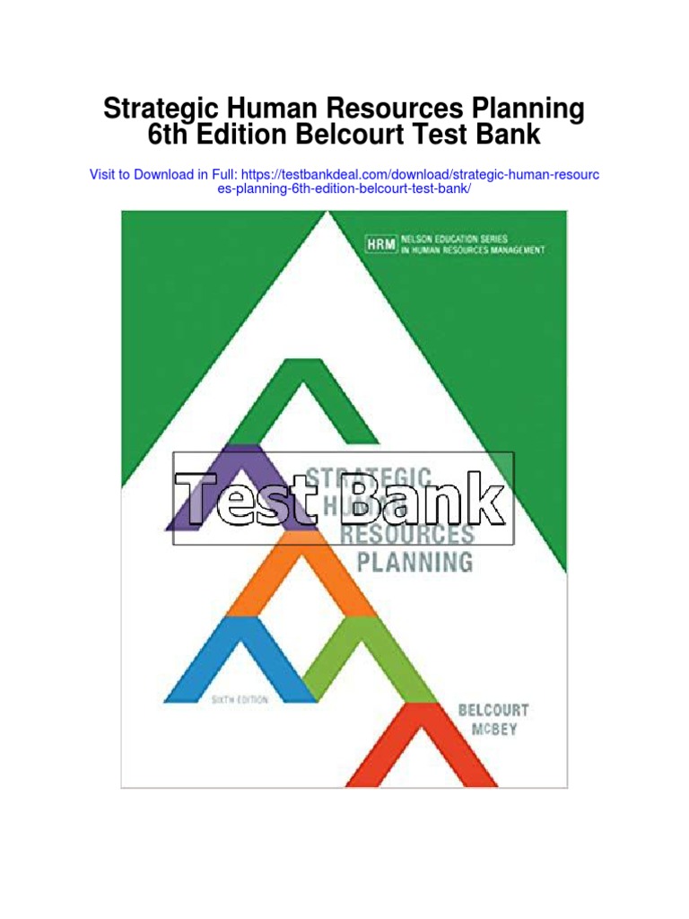 Strategic Human Resources Planning 6th Edition Belcourt Test Bank PDF