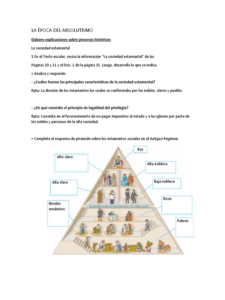 LA ÉPOCA DEL ABSOLUTISMO ficha ciencias sociales | PDF | Imperio español