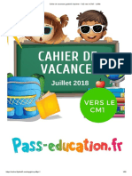 Cahier de Vacances - Ce2 Vers Le CM1 - Juillet