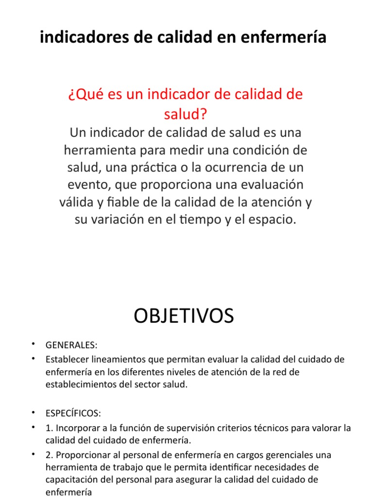 16 Indicadores de Calidad en Enfermería | PDF | Enfermería | Seguridad ...