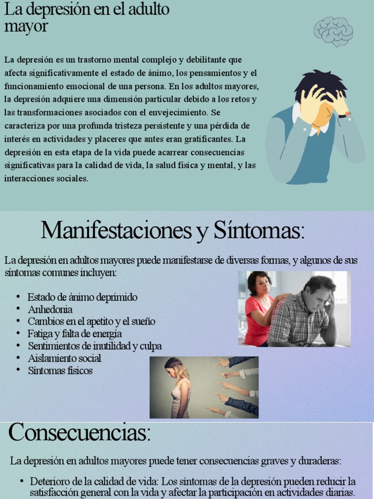 La Depresión en El Adulto Mayoooorr | PDF | Trastorno depresivo mayor ...