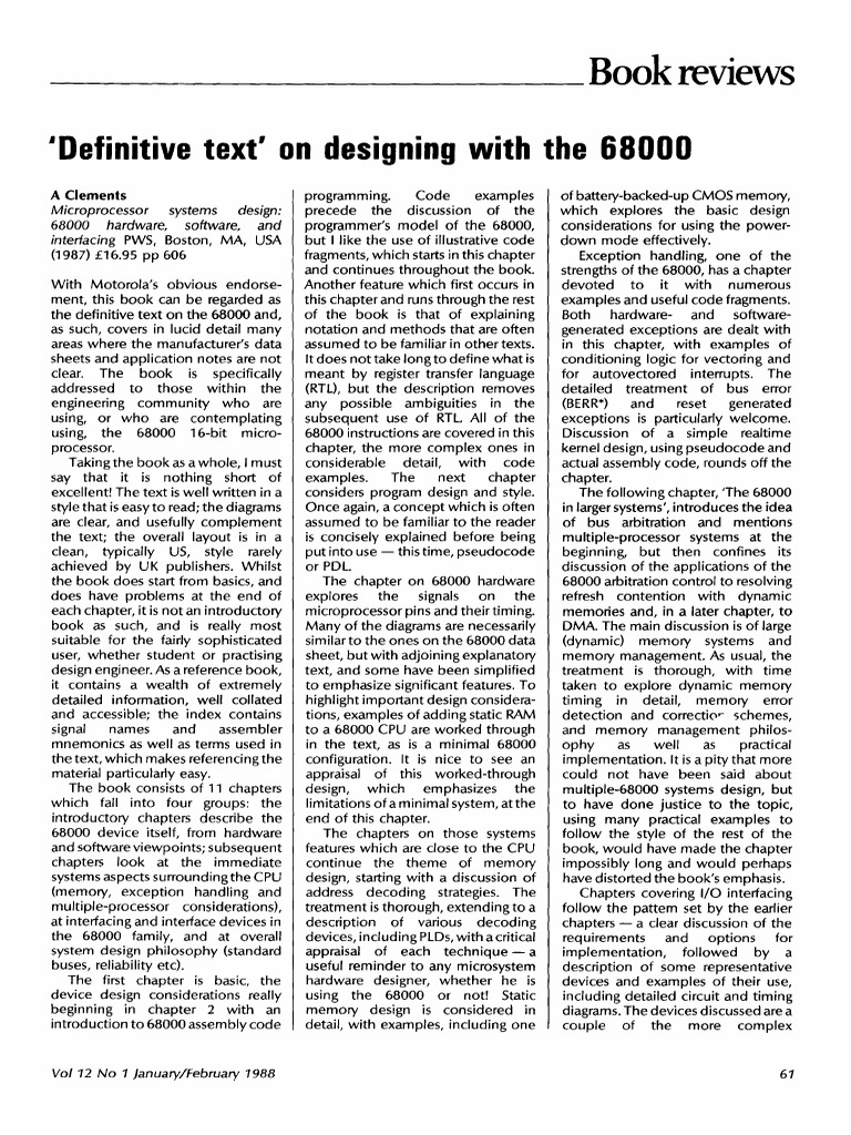 Microprocessor Systems Design 68000 Hard PDF Operating System