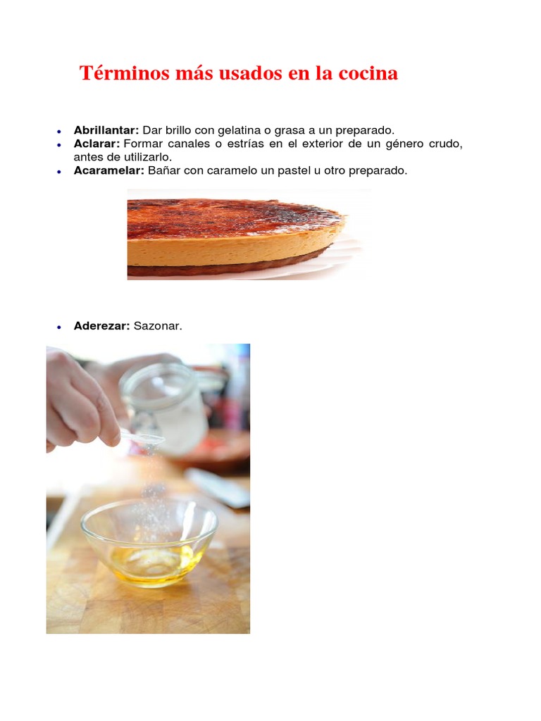 Términos Más Usados en La Cocina PDF Cocinando Salsa