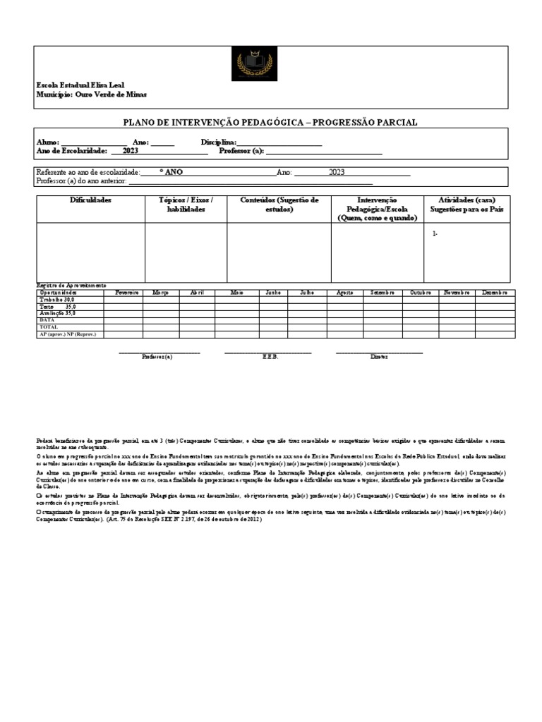 Planilha de Progressão Parcial | PDF | Pedagogia