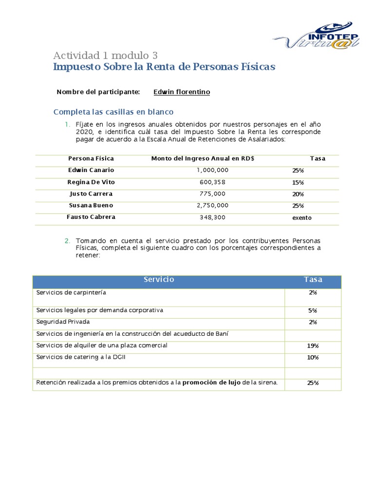 Cálculo del ISR para Personas Físicas | PDF | Impuesto sobre la renta ...