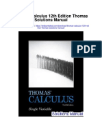 Thomas Calculus 12th Edition Thomas Solutions Manual