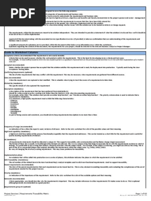 Contoh Requirements Matrix