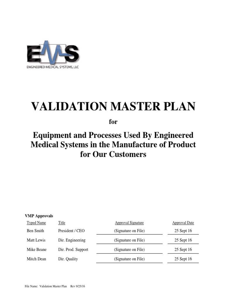 Validation Master Plan Template For Pharmaceutical Industry Pdf