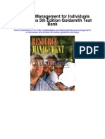 Resource Management For Individuals and Families 5th Edition Goldsmith Test Bank