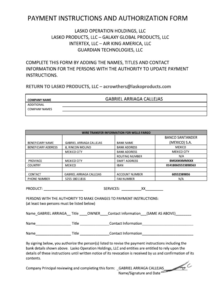 Payment Instructions | PDF
