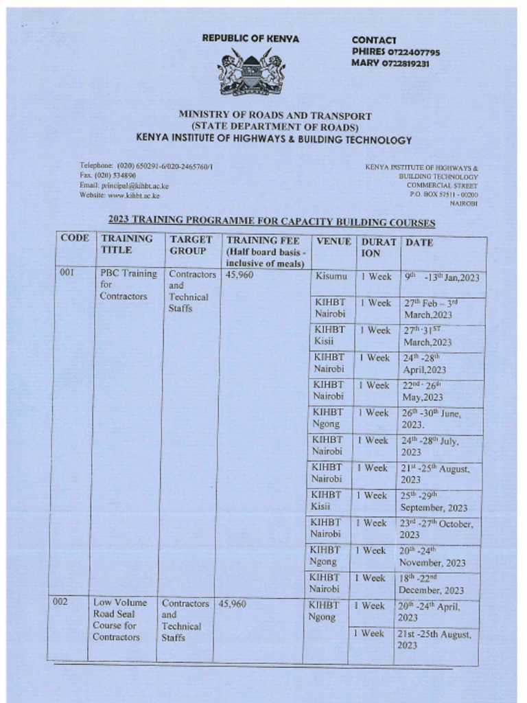 2023 Training Programme | PDF