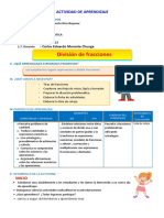 ACTIVIDAD DE APRENDIZAJE Divisiones de Fracciones